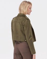 Faux suede biker jacket
